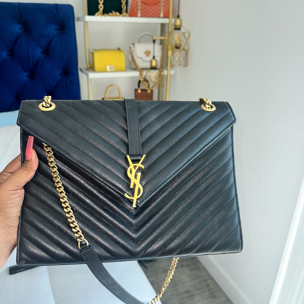 YSL Monogram Large Wallet on Chain